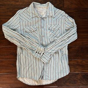Tecovas pearl snap shirt | Medium | Blue pattern